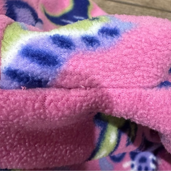 Vintage Columbia Fleece Bunting 6-12 Months Pink Animals Soft Warm Snowsuit - Picture 12 of 12